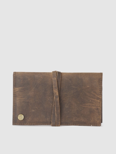 

STRUTT Unisex Brown Solid Leather Passport Holder