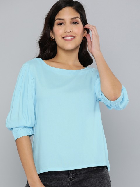 

HERE&NOW Women Blue Solid Top