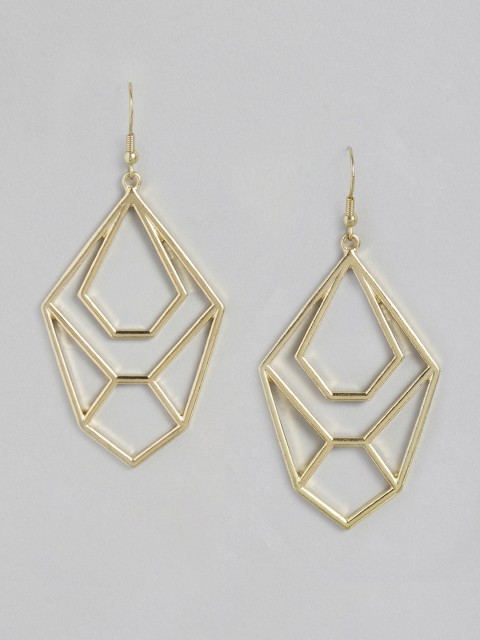 

20Dresses Gold-Toned Geometric Drop Earrings