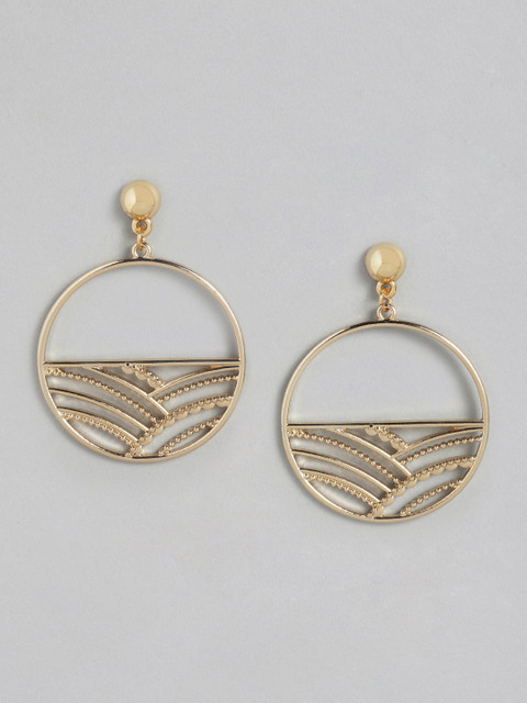 

20Dresses Gold-Toned Circular Drop Earrings