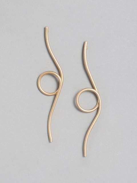 

20Dresses Muted Gold-Toned Contemporary Drop Earrings