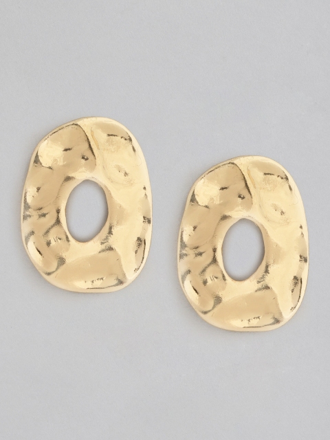 

20Dresses Gold-Toned Textured Contemporary Studs