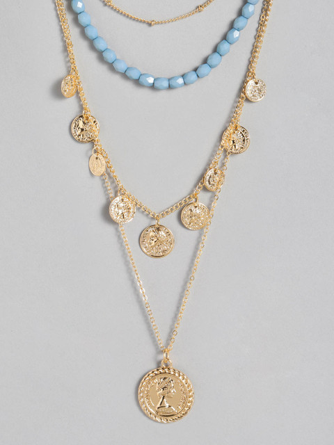 

20Dresses Women Blue & Gold-Toned Beaded Layered Necklace