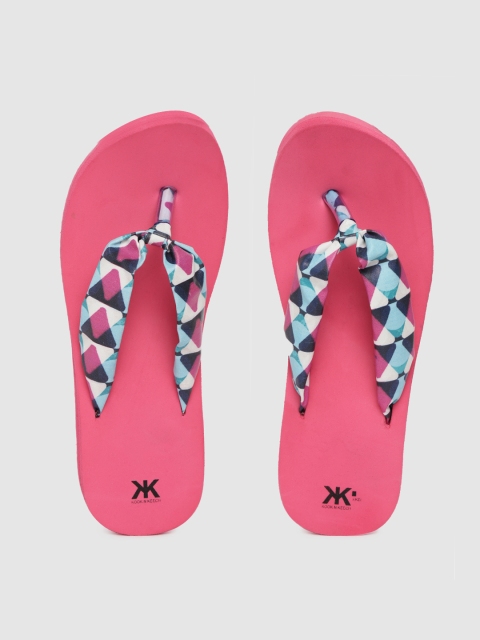 

Kook N Keech Women Blue & Pink Printed Thong Flip-Flops