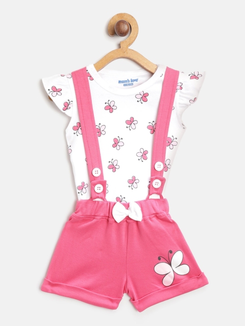 

Moms Love Girls White & Pink Butterfly Print Top with Shorts