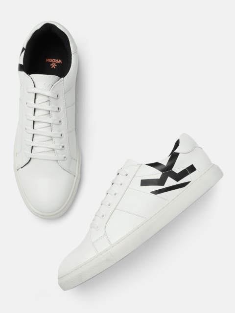 

WROGN Men White Printed Sneakers