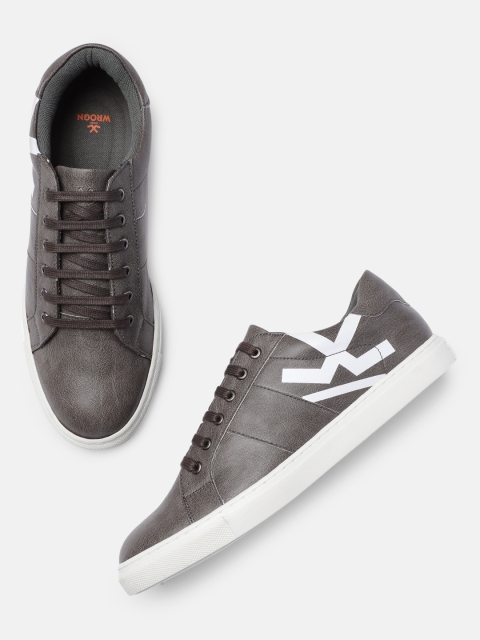 

WROGN Men Grey Printed Sneakers