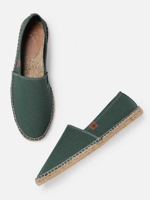 

WROGN Men Olive Green Solid Espadrilles
