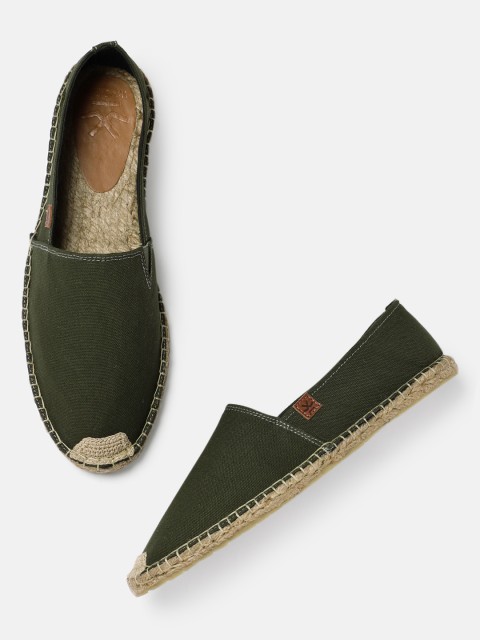 

WROGN Men Olive Green Solid Espadrilles