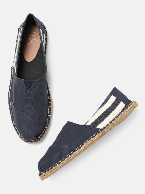 

WROGN Men Navy Blue Solid Espadrilles