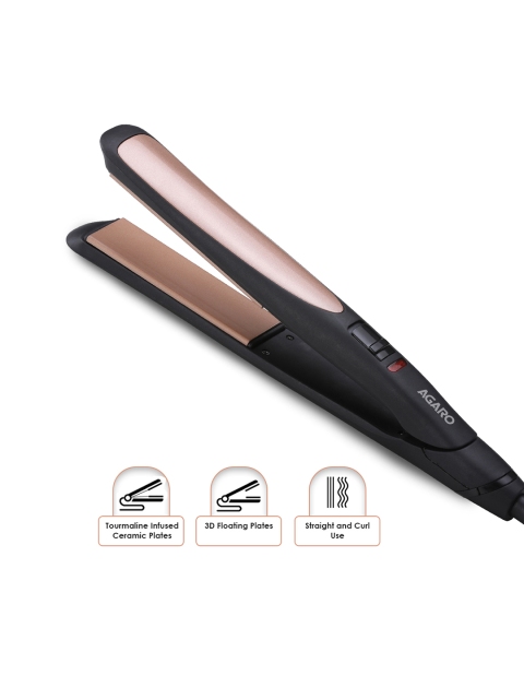 

Agaro HS4532 Hair Straightener - Black & Copper-Toner