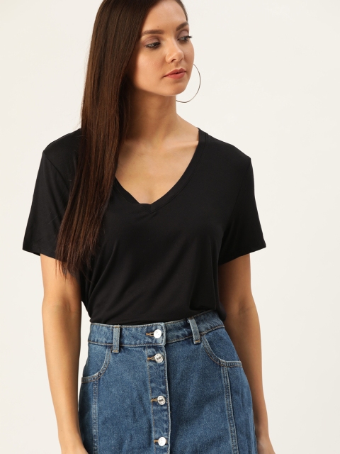 

FOREVER 21 Women Black Solid Top