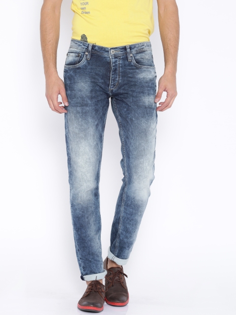 

Jack & Jones Blue Acid-Washed Tim Slim Fit Jeans