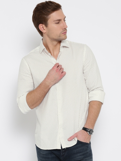 

Jack & Jones White Printed Slim Fit Casual Shirt