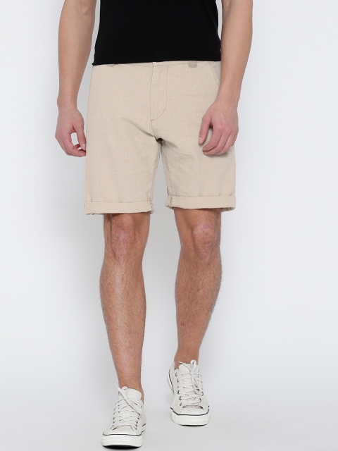 

Jack & Jones Men Beige Solid Regular Shorts