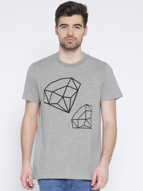 

Jack & Jones Grey Melange Printed T-shirt