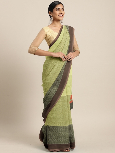 

Triveni Green & Brown Pure Georgette Printed Saree