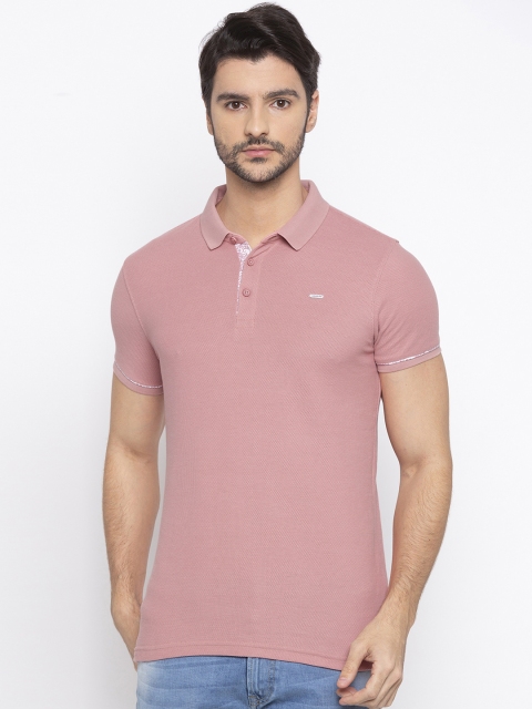 

SPYKAR Men Pink Solid Polo Collar T-shirt