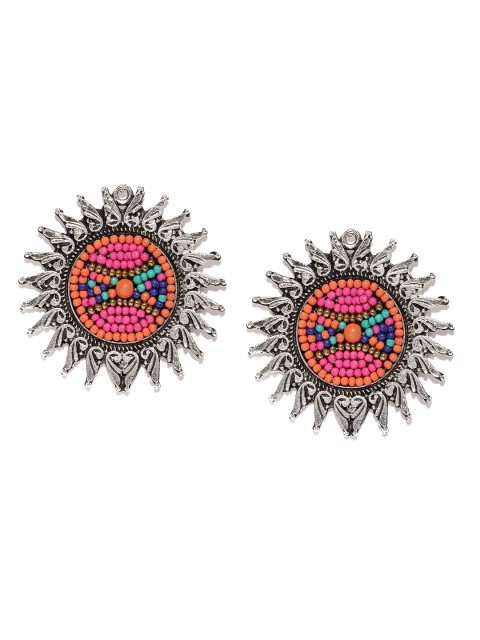 

Fida Multicoloured Over Size Oxidized Geometric Studs, Multi