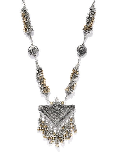 

Fida Oxidized Silver-Toned Triangle Necklace