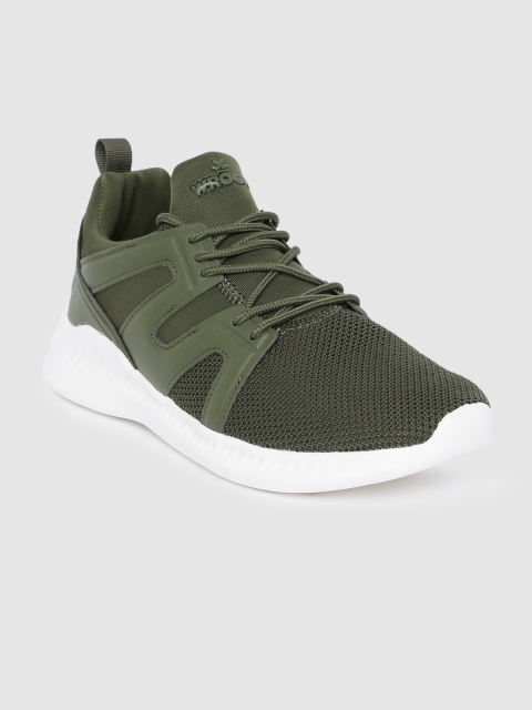 

WROGN Men Olive Green Solid Sneakers