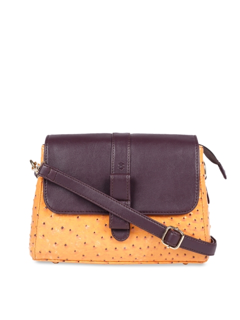 

HORRA Orange & Brown Colourblocked Sling Bag