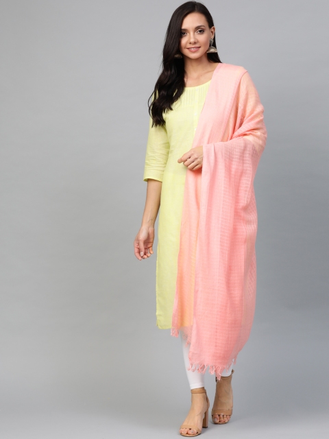 

AURELIA Pink Self Checked Dupatta