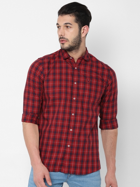

Allen Solly Sport Men Red & Navy Blue Slim Fit Checked Casual Shirt