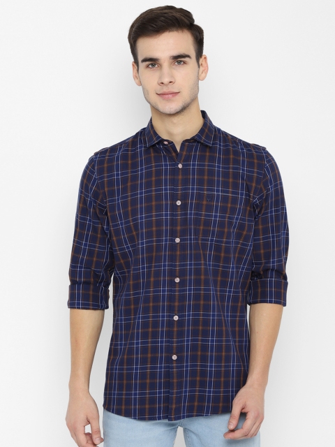 

Allen Solly Sport Men Navy Blue Slim Fit Checked Casual Shirt