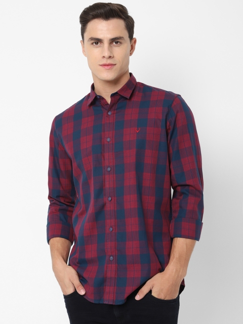 

Allen Solly Sport Men Navy Blue & Red Slim Fit Checked Casual Shirt