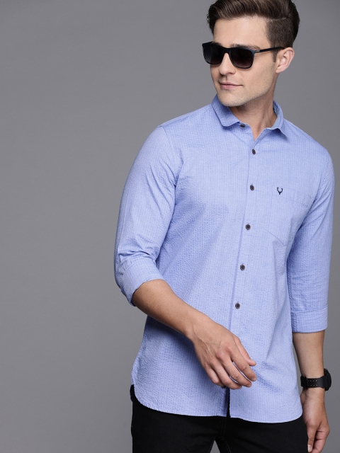 

Allen Solly Sport Men Blue Modern Slim Fit Self Striped Casual Shirt