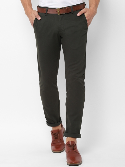 

Allen Solly Men Grey Textured Slim Fit Regular Trousers