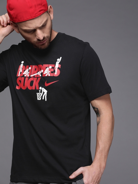 

Nike Men Black Printed Round Neck DFCT BURPEES Dri-Fit T-shirt