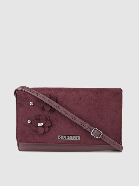 

Caprese Maroon Solid Sling Bag