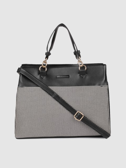 

Caprese Black & White Self Design Handheld Bag