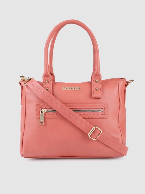 

Caprese Peach-Coloured Solid EDDA Handheld Bag