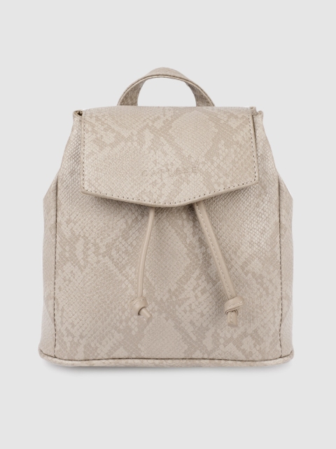 

Caprese Women Beige Animal Skin Textured Backpack