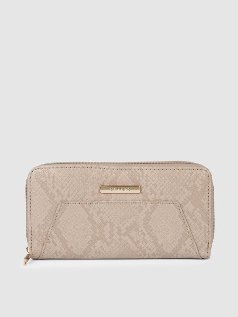 

Caprese Women Beige Textured Zip Around Wallet