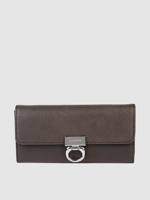 

Caprese Women Brown Solid Three Fold Wallet