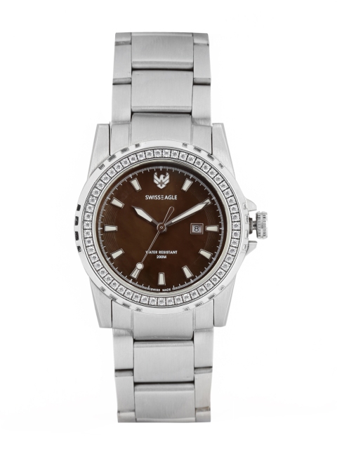 

Swiss Eagle Women Pearly Brown Dial Watch SE-6010-33