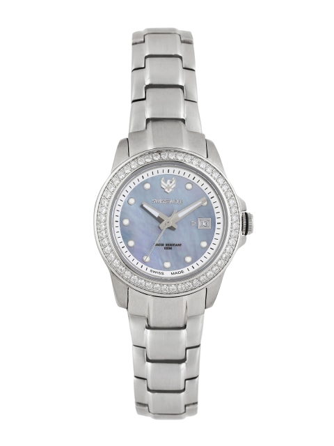 

Swiss Eagle Women Pearly Blue Dial Watch SE-6033-44