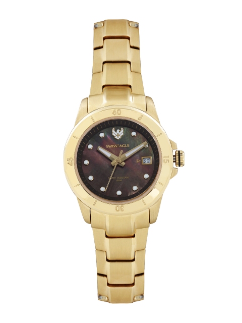 

Swiss Eagle Women Pearly Brown Dial Watch SE-6043-33