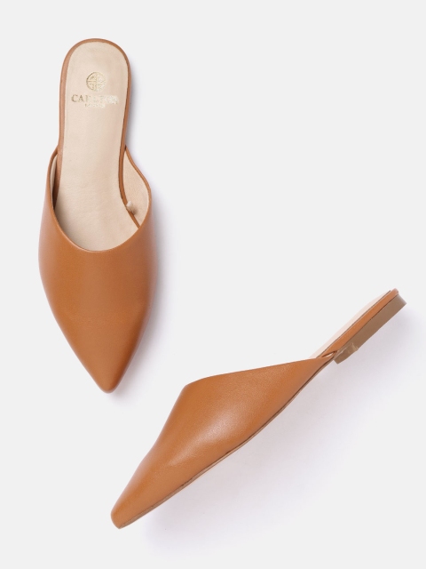 

Carlton London Women Tan Brown Solid Mules