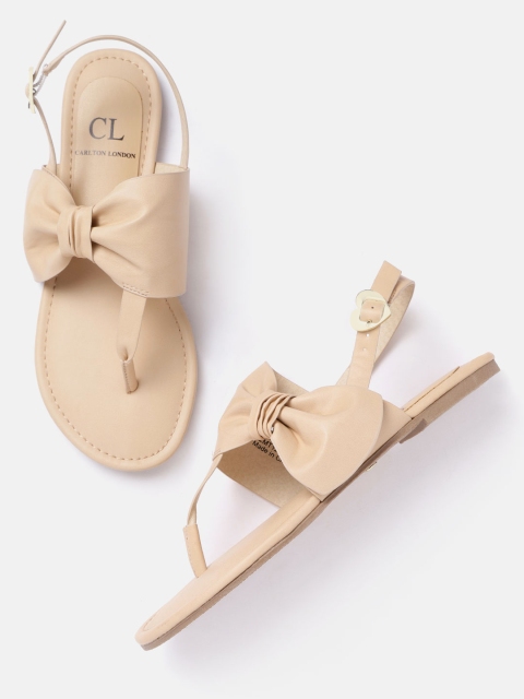 

Carlton London Women Beige Solid Open Toe Flats
