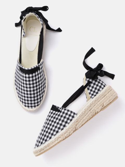 

Carlton London Women Black & White Checked Pumps
