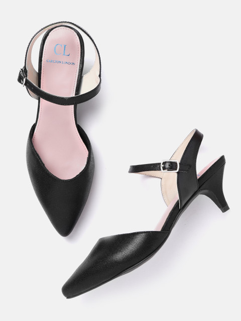 

Carlton London Women Black Solid Kitten Heels