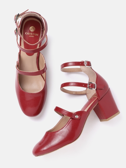 

Carlton London Women Maroon Solid Pumps