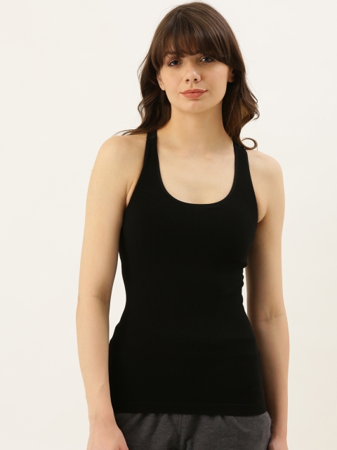 

FOREVER 21 Women Black Solid Tank Top