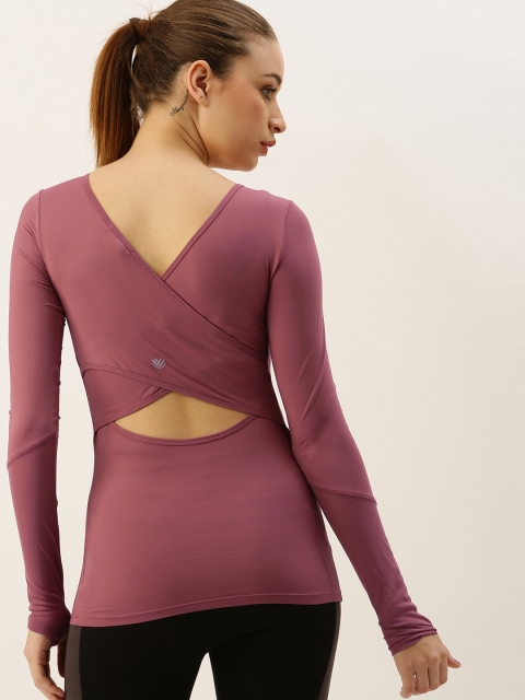 

FOREVER 21 Women Mauve Solid Styled Back Fitted Top