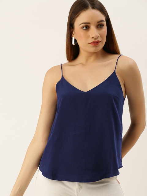 

FOREVER 21 Women Navy Blue Solid Top